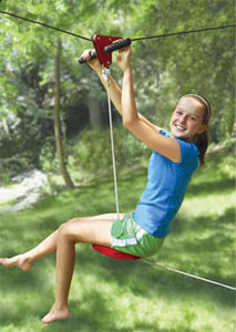 Have a blast on this backyard zipline